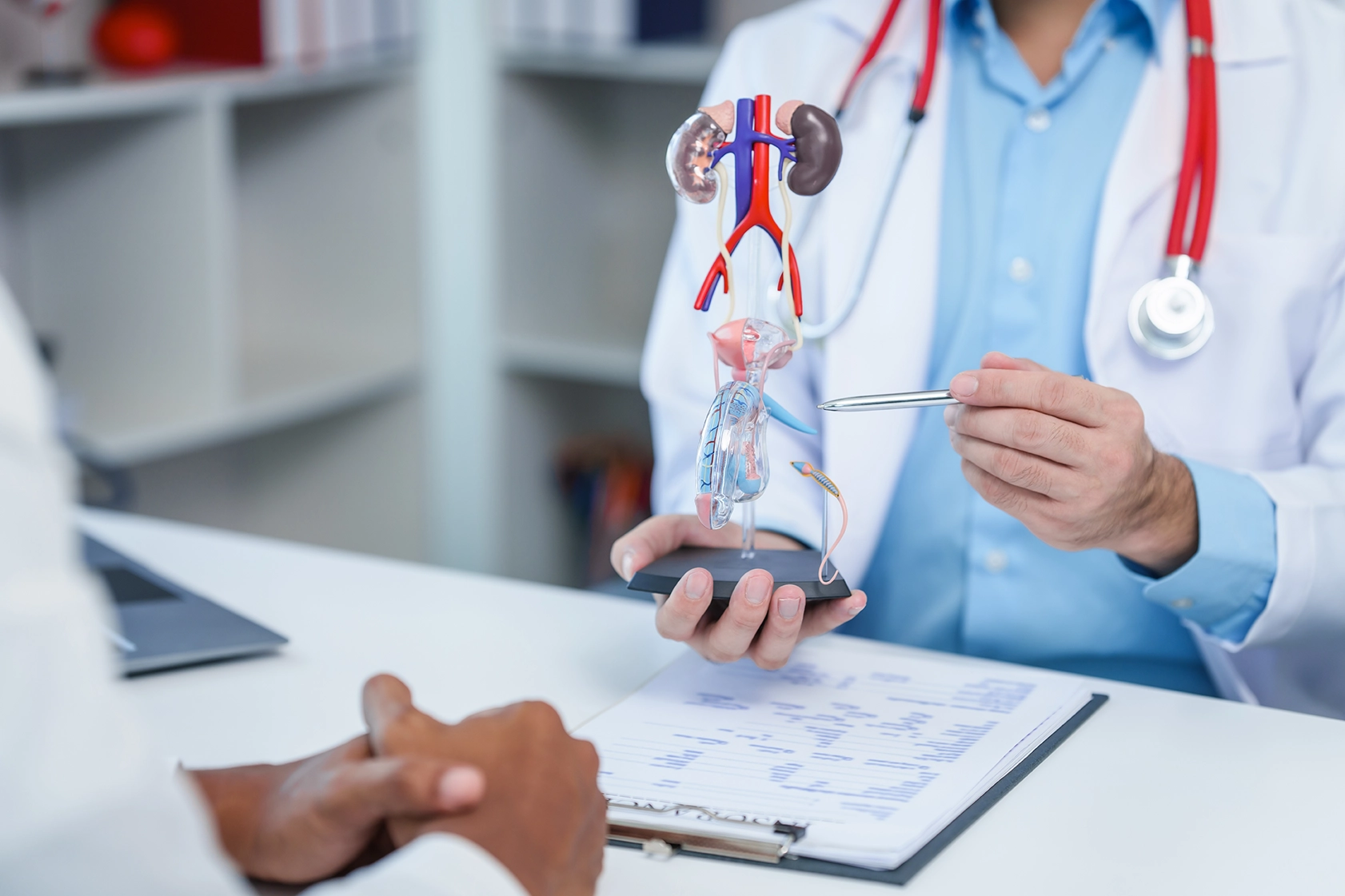 A patient consulting a urologist due to frequent urination