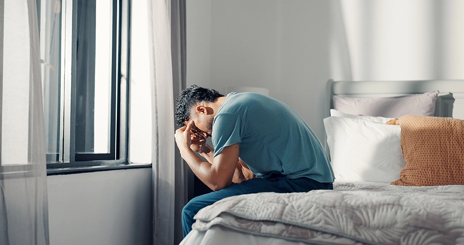 A man feeling frustrated about his low sperm count