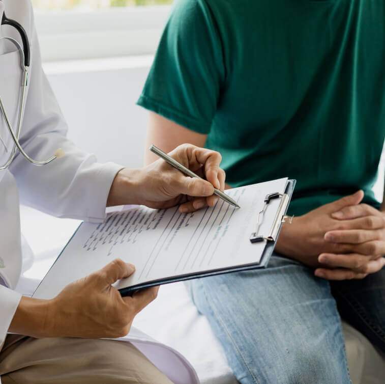 Doctor consulting a patient about prostate health