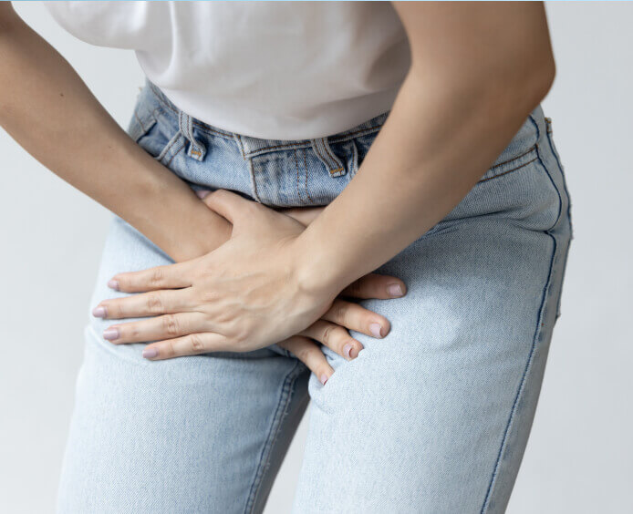 Sharp pain in the lower abdomen caused by kidney stones